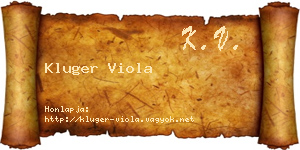Kluger Viola névjegykártya